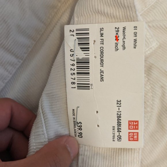 Uniqlo Slim Fit Corduroy Jeans - Picture 2 of 3